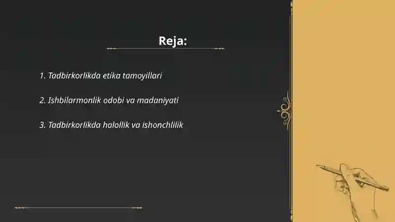 Tadbirkorlik etikasi va madaniyati 2