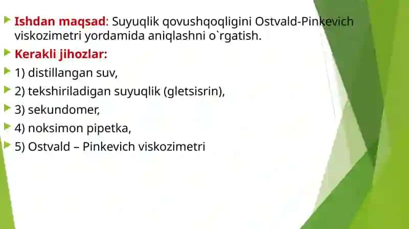 Ostvald-Pinkevichviskozimetriya 2