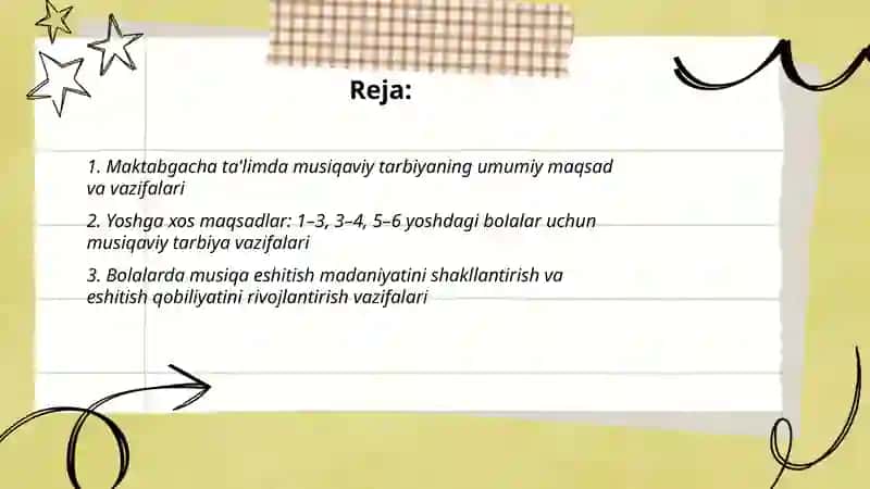 Maktabgacha ta'lim tashkilotida musiqaviy tarbiyaning maqsad va vazifalari 2