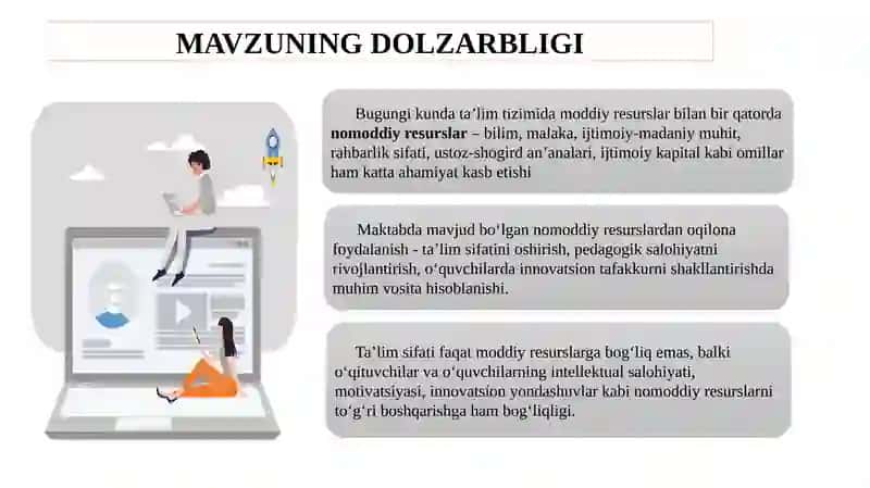 MAKTABDA  NOMODDIY RESURSLARDAN  SAMARALI FOYDALANISH 2