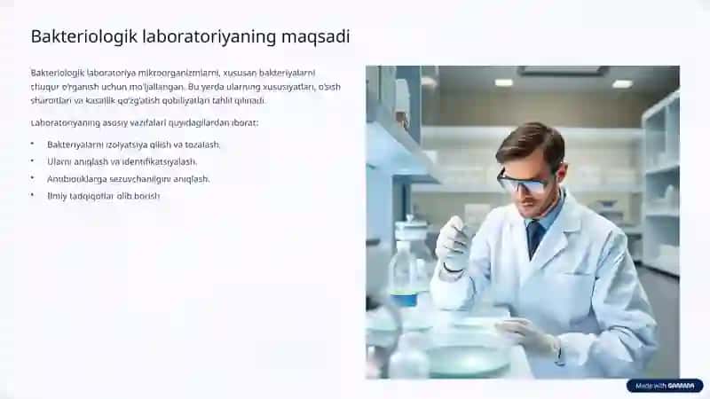 Bakteriologik laboratoriyaning tuzilishi va jihozlanishi 2