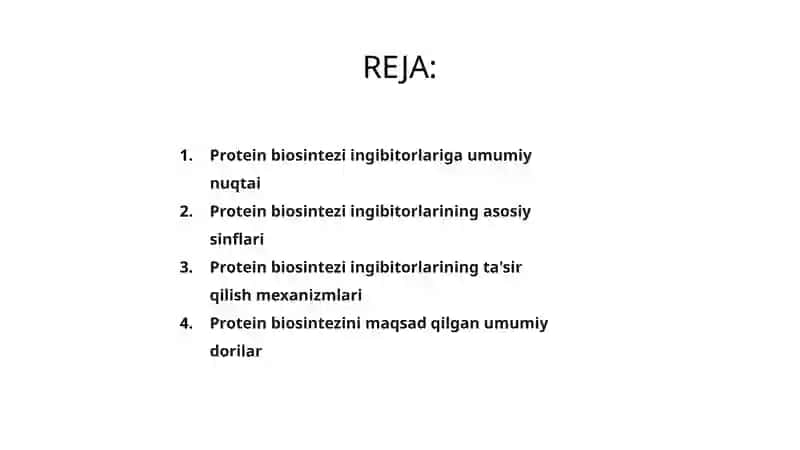 Oqsil biosintezi ingibitorlari 2