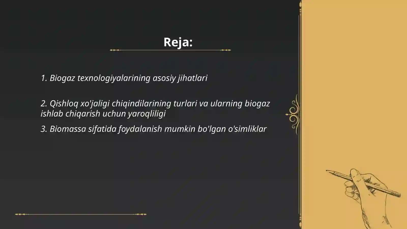 Biogaz texnologiyalarining asosiy jihatlari 2