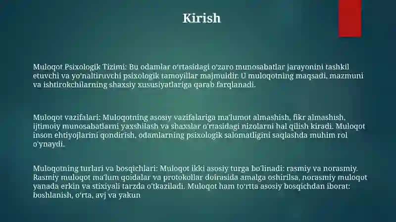 Muloqot Shakllari Va Bosqichlari 2
