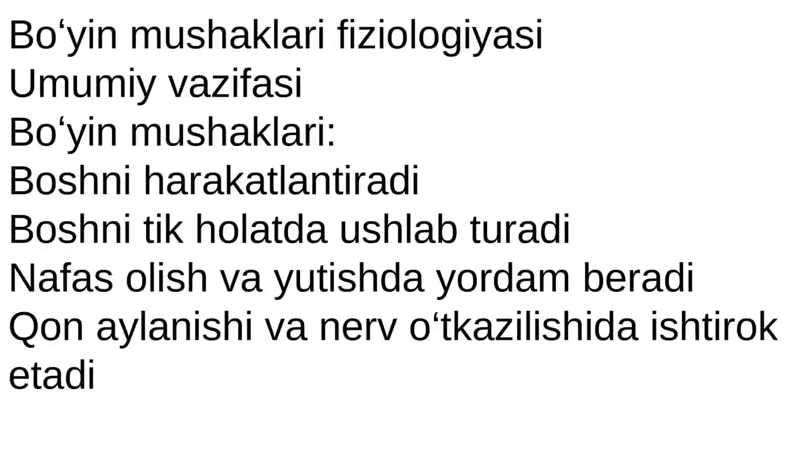 BOʻYIN MUSHAKLARI FIZIOLOGIYASI 2
