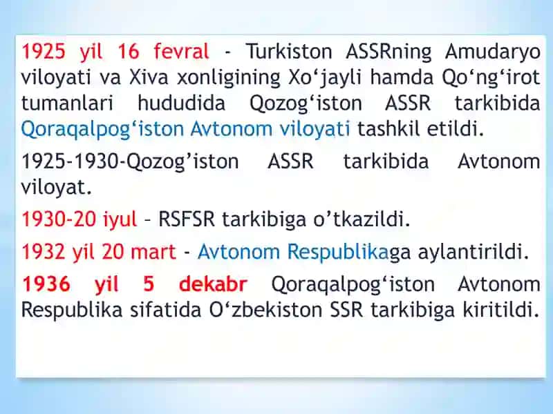 QORAQALPOGʻISTON RESPUBLIKASI IJTIMOIY IQTISODIY VA SIYOSIY HAYOTIDA AMALGA OSHIRILGAN ISLOHOTLAR 2