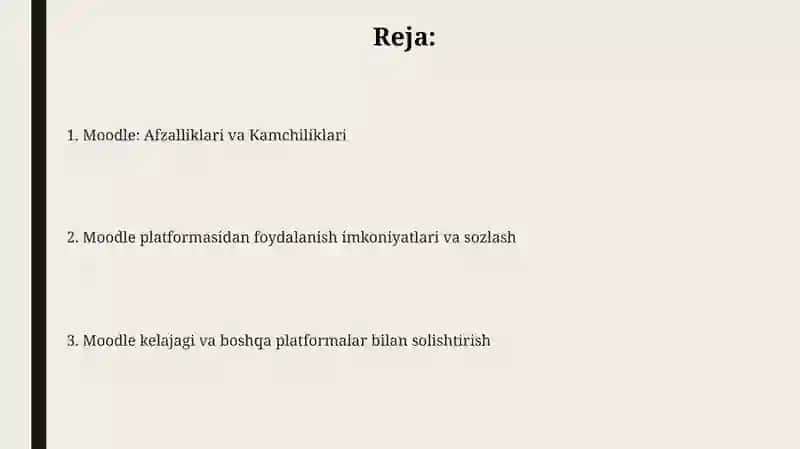 Moodle talim platformasi afzalligi va kamchiligi 2