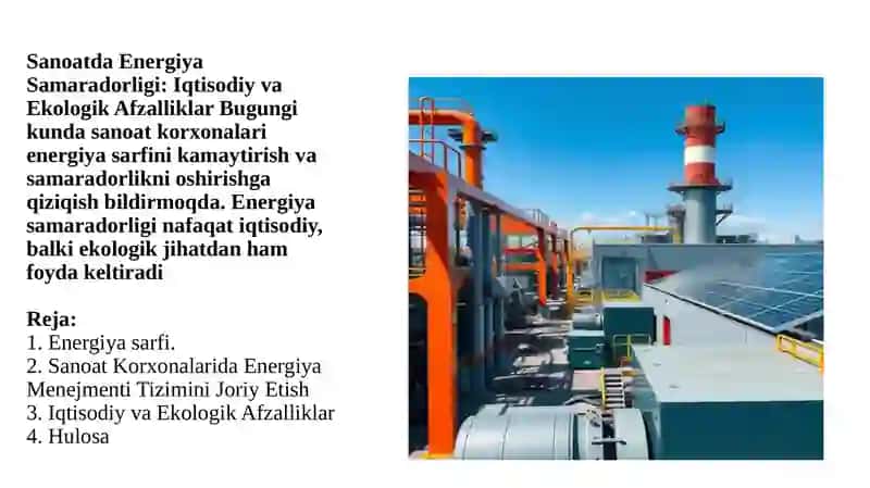 Sanoatda Energiya Samaradorligi 2