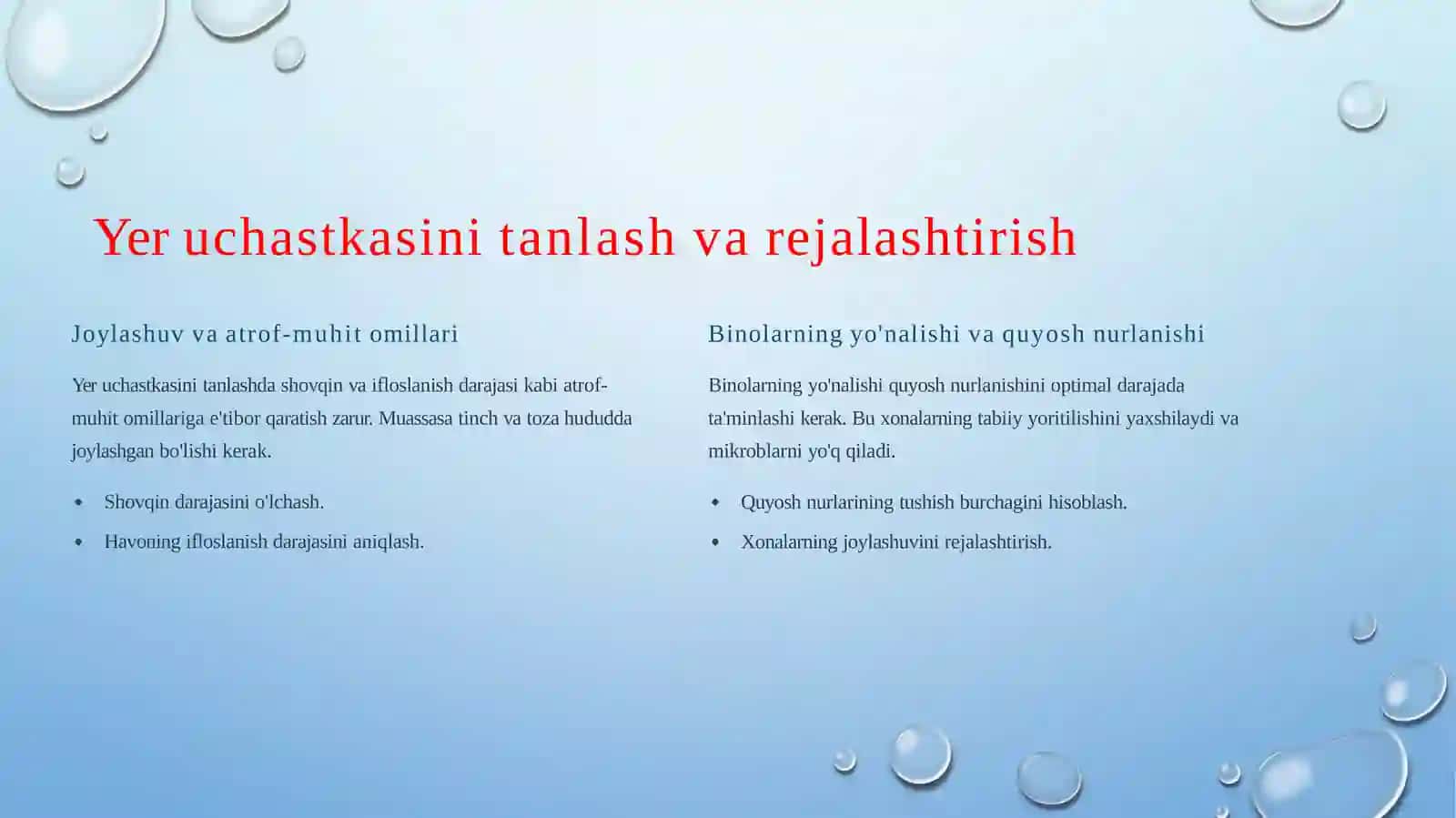 Bolalar muassasalarini loyihalashtirish, qurish va jihozlashga qo‘yilgan gigiyenik talablar 2