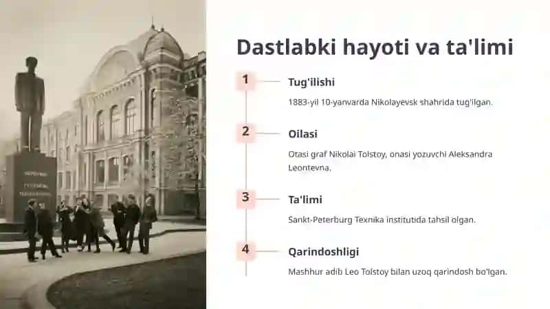 Aleksey Tolstoyning hayoti va ijodi 2