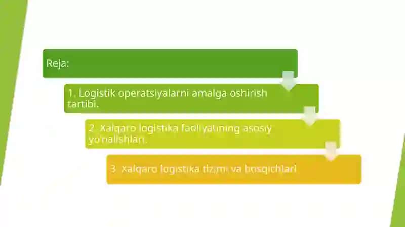 Logistik operatsiyalarning asosiy bosqichlari 2