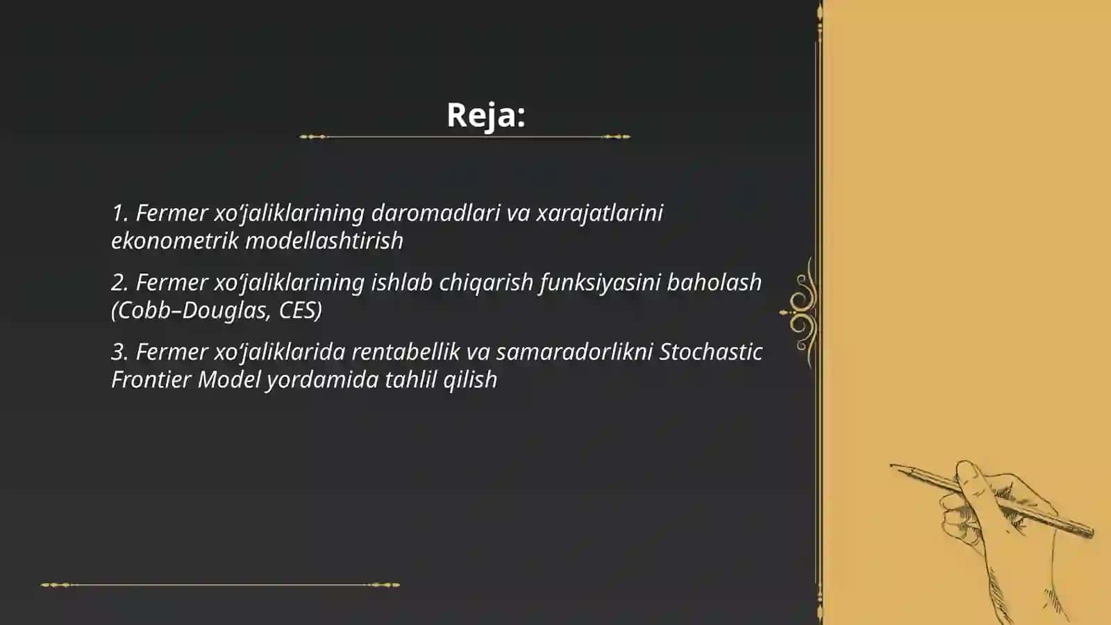 Fermer xo‘jaliklarining iqtisodiy rivojlanish ko‘rsatkichlarini ekonometrik modellashtirish 2