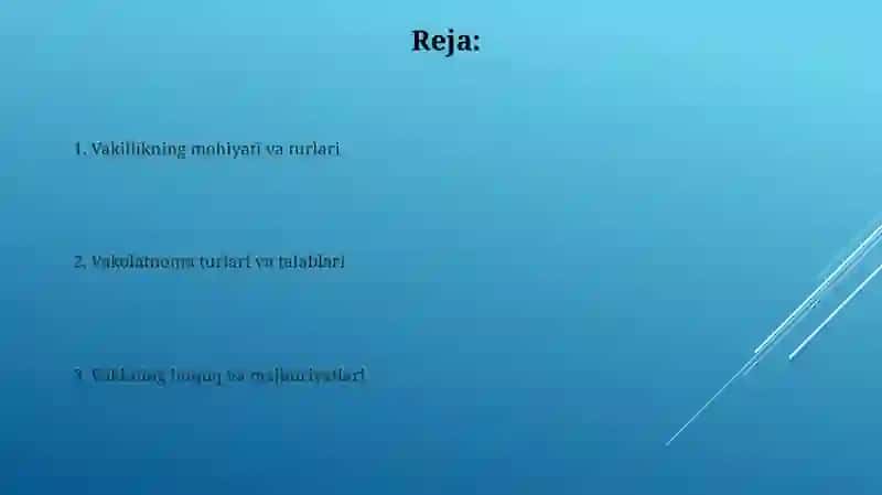 Vakillik va Ishonchnoma 2