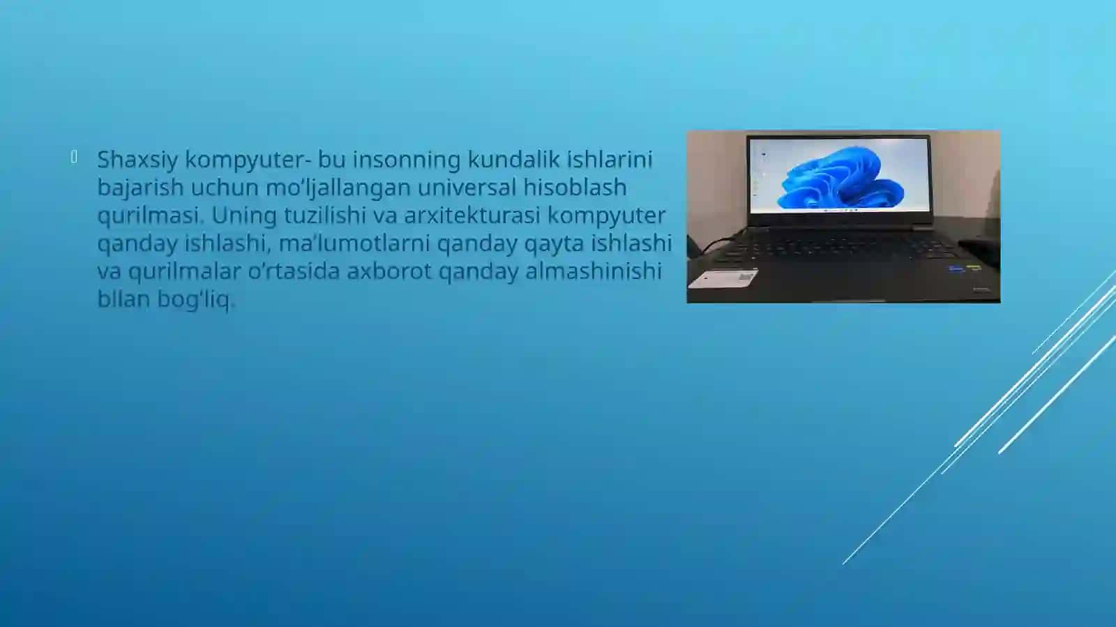 Shaxsiy kompyuterlarni tuzilishi va arxiturasi 2
