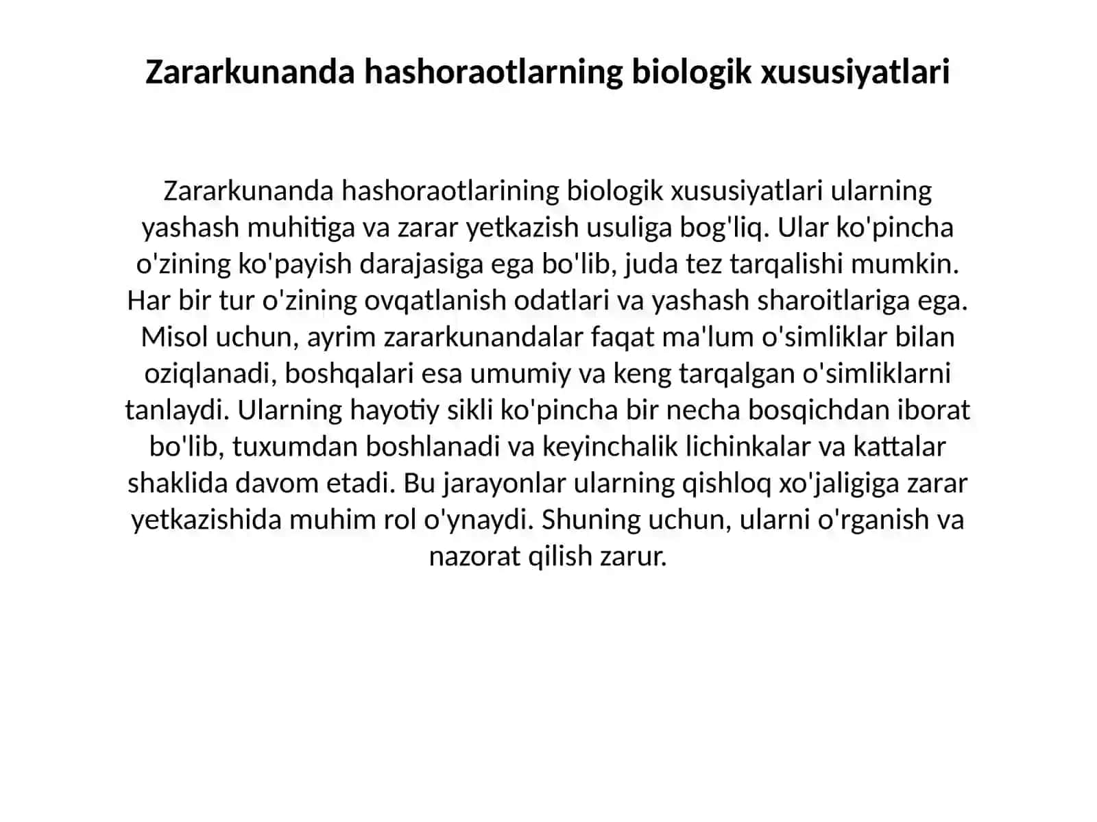 Zararkunanda hashoraotlarining asosiy turlari 2