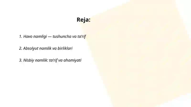 Havo namligi va uni oʻlchash 2