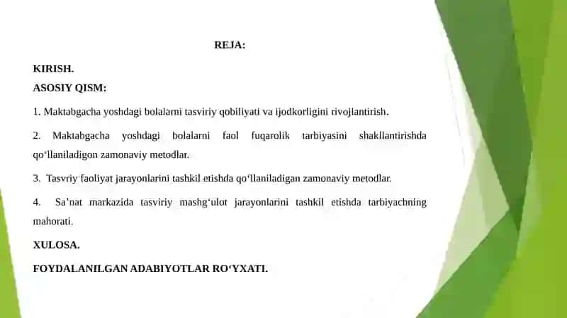 TASVIRIY FAOLIYAT ORQALI MAKTABGACHA YOSHDAGI BOLALARNI FAOL FUQAROLIK TARBIYASINI SHAKLLANTIRISH 2