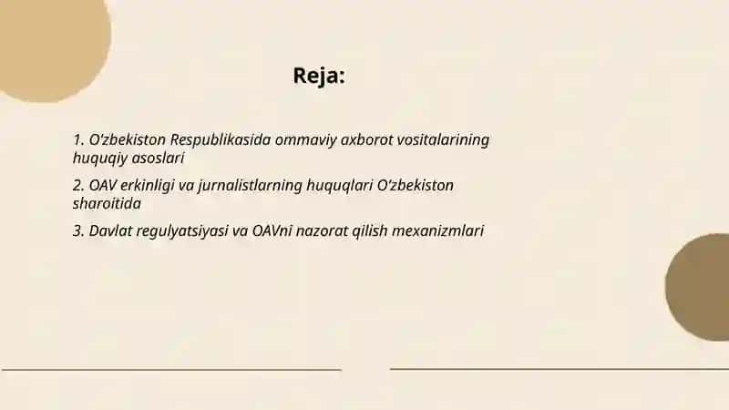 O‘zbekiston Respublikasida ommaviy axborot vositalarining faoliyati 2