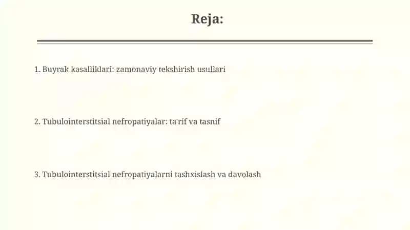 Buyrak kasalliklari: zamonaviy tekshirish usullari 2