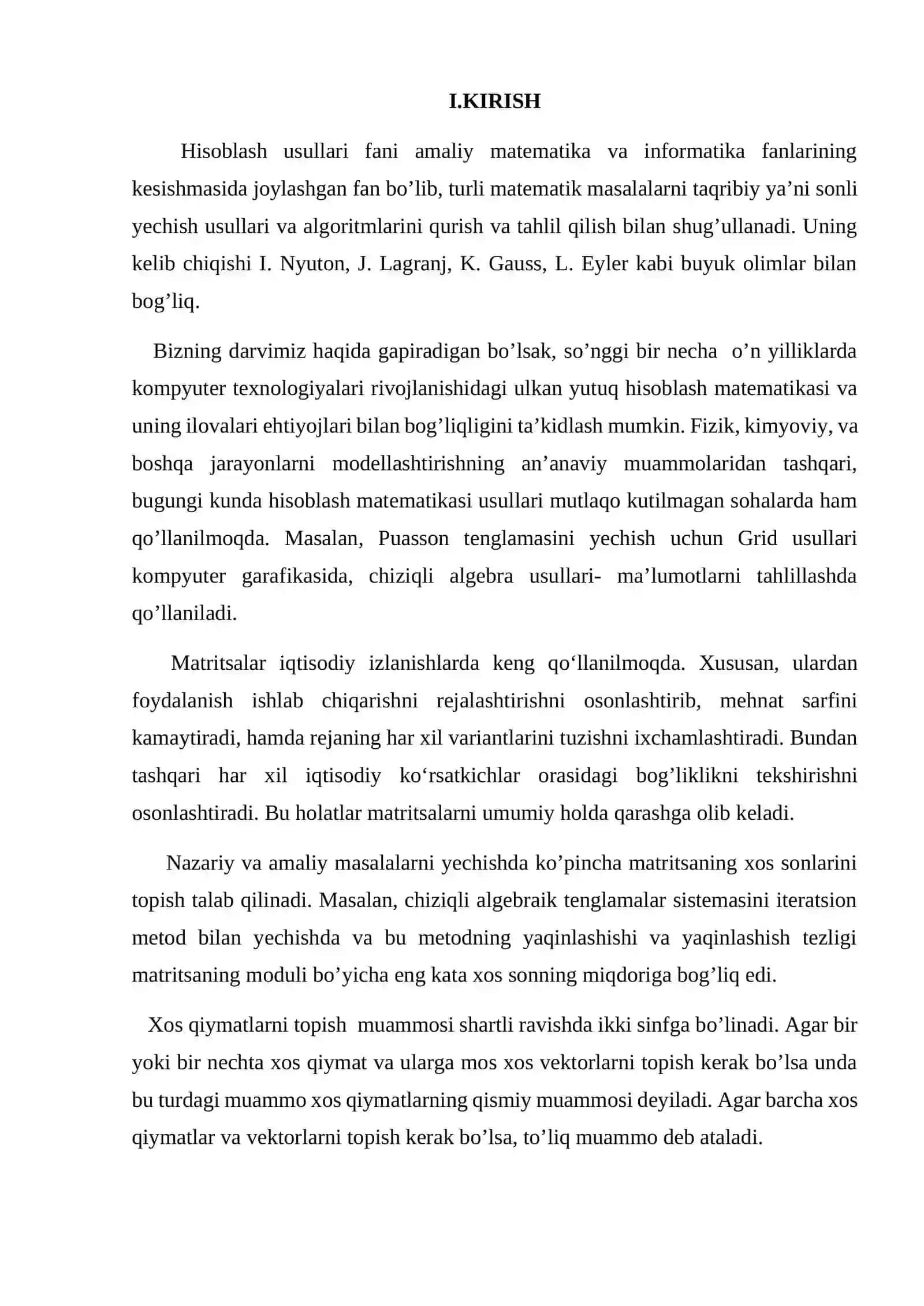 Matritsaning xos son va xos vektorlarini hisoblash 2