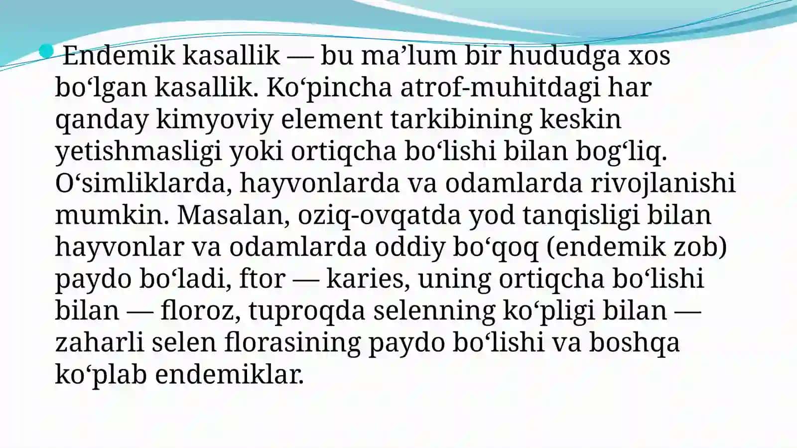 Endemik kasalliklar va ularni oldini olishning gigiyenik asoslari 2