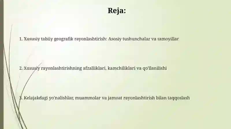 Xususiy tabiiy geografik rayonlashtirish 2