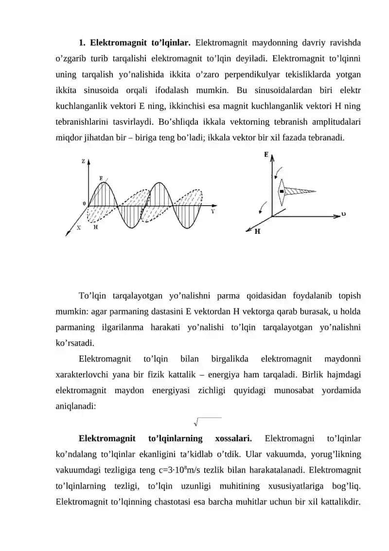 Elektromagnit to’lqinlarni kvantlanganligi 2