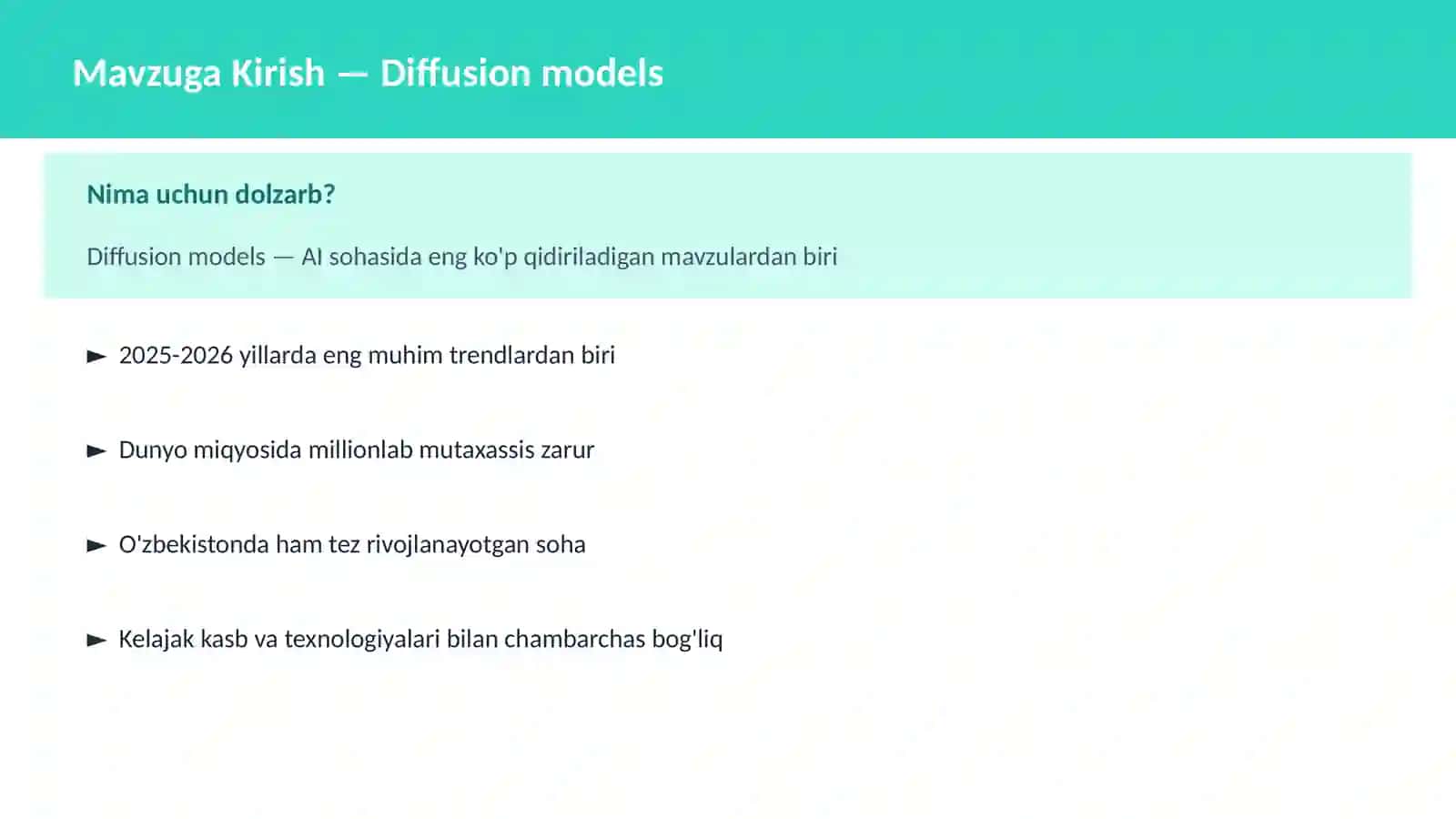 AI | DEEP LEARNING VA NEYRON TARMOQLAR 2