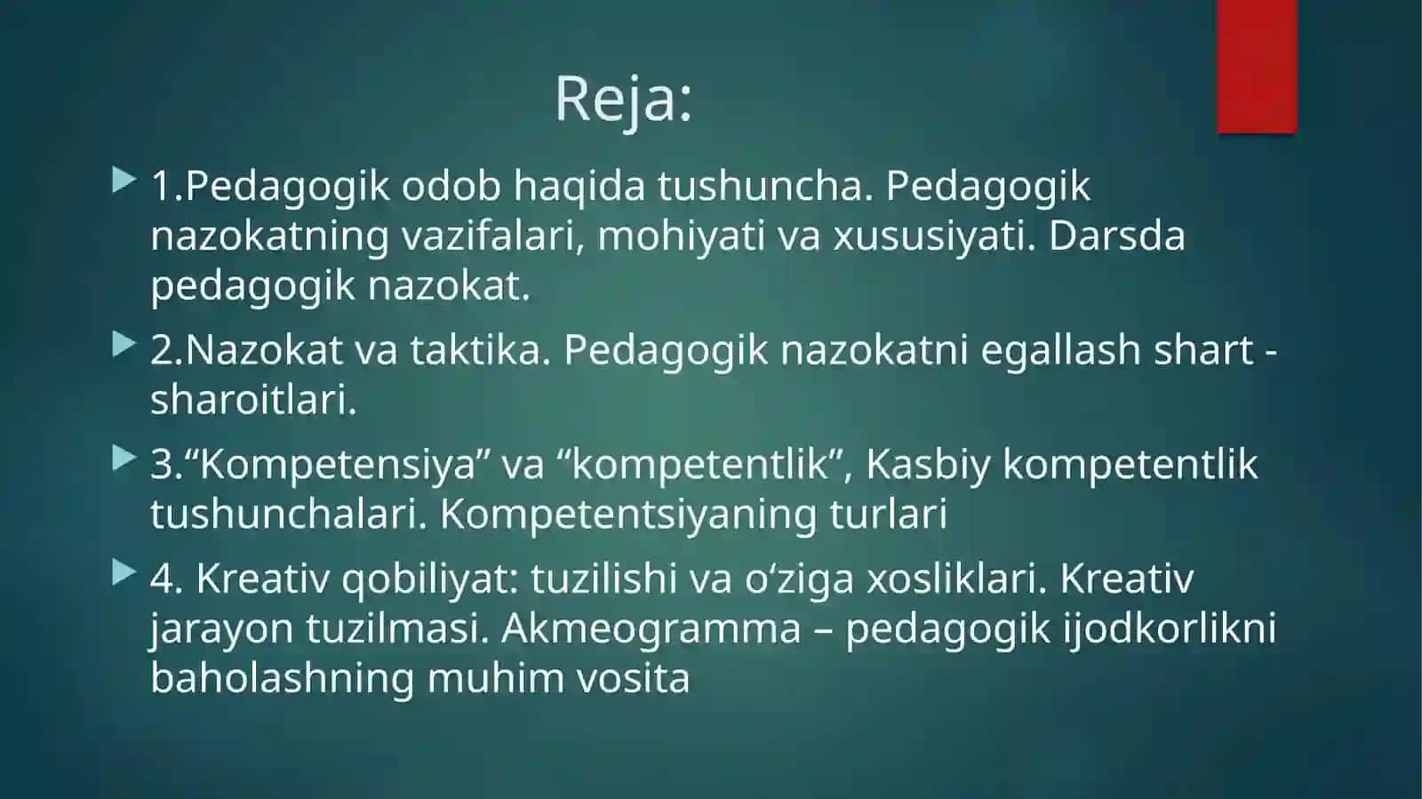 PEDAGOGIK TAKT VA PEDAGOGIK ETIKA PEDAGOG KASBIY KOMPETENTLIGINING TUZILISHI VA MAZMUNI 2