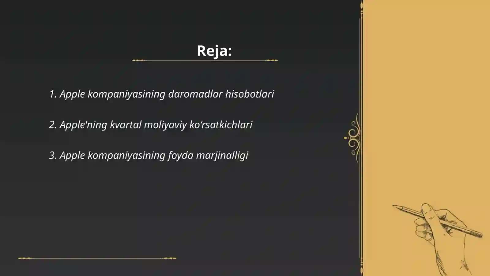 Apple kompaniyasining moliyaviy holati haqida Ergasheva Muhayyo 2