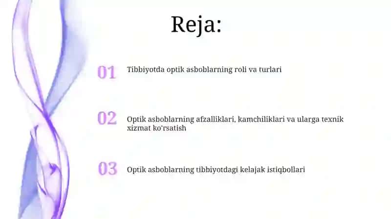 Optik asboblar va ularning ahamiyati Tibbiyotda 2