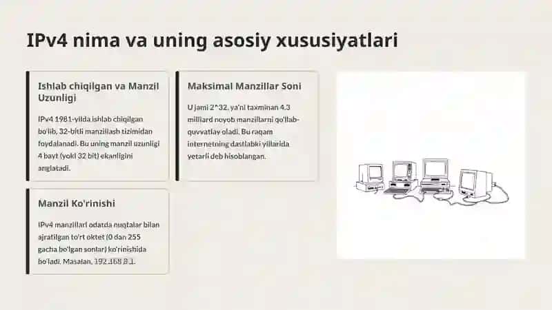 IPv4 va IPv6 Manzillash Tizimlari: Texnik Ko‘rsatkichlar Asosida Solishtirish 2