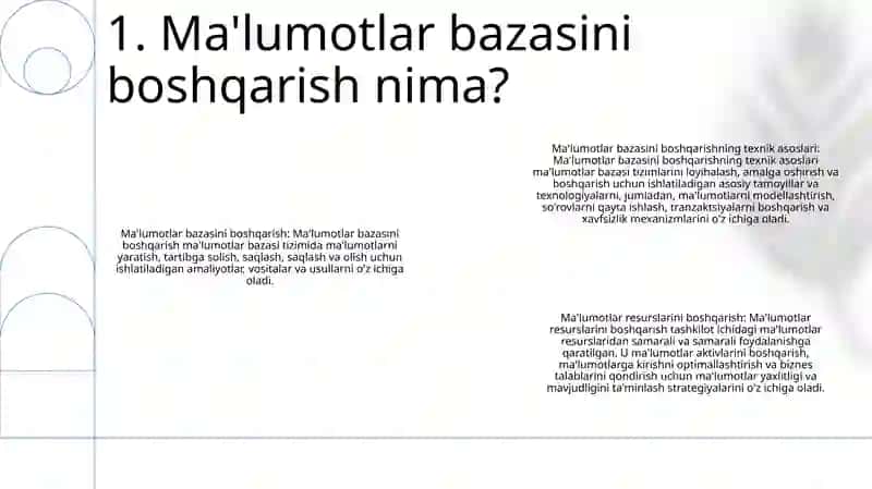 Ma'lumotlar Bazasini Boshqarish Texnik Asoslari 2