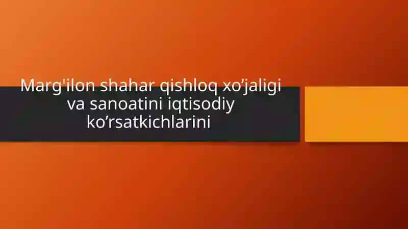 Marg'ilon shaharning umumiy iqtisodiy tavsifi 2