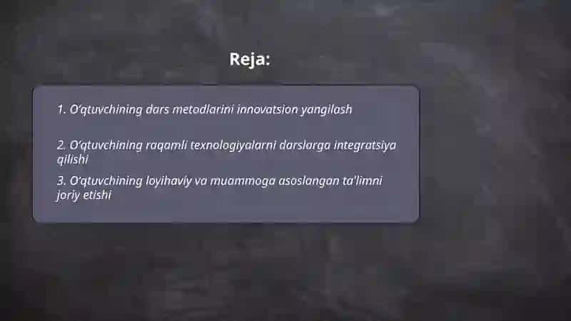 Oʻqtuvchining inovatsion faoliyati 2