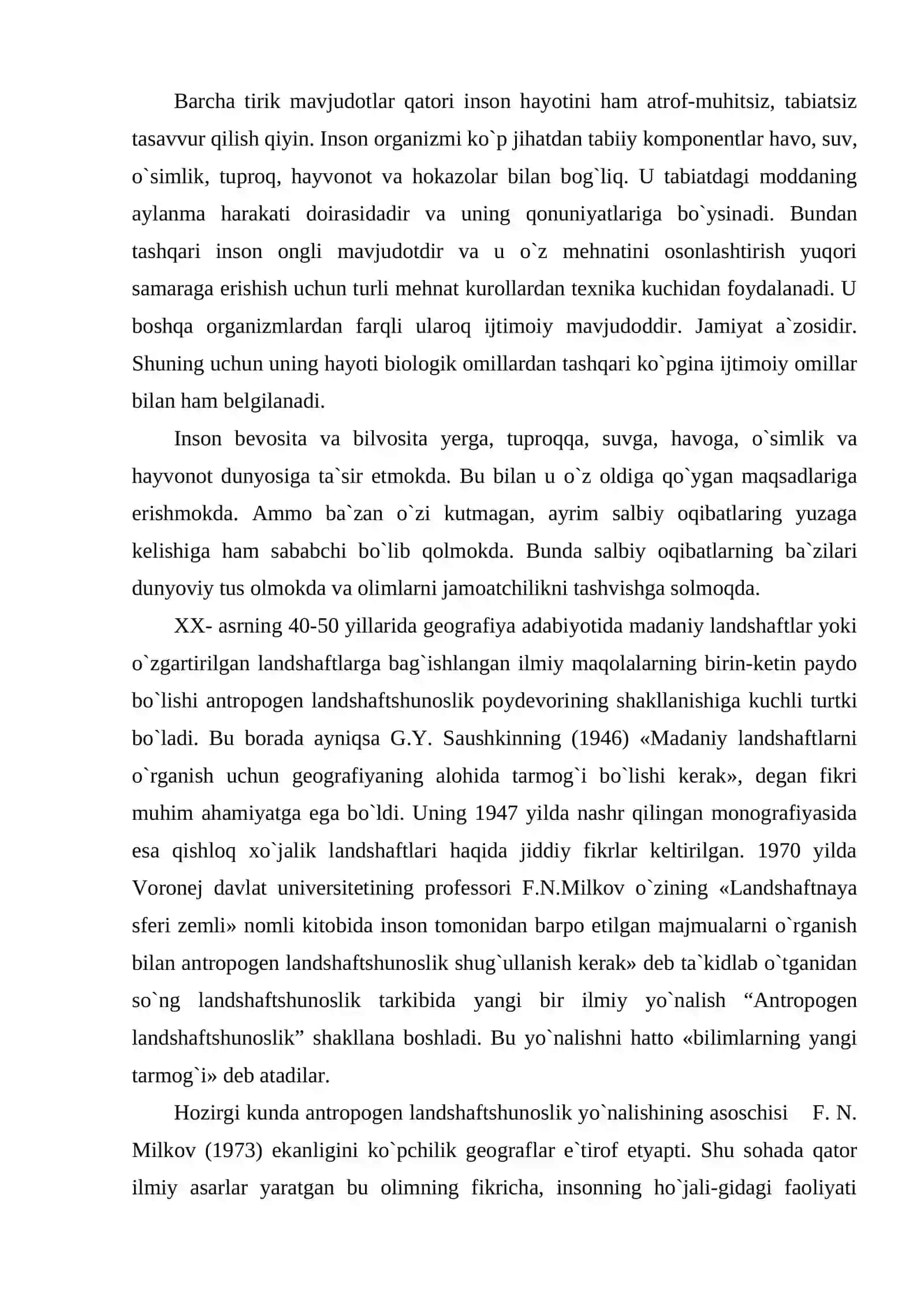 Antropogen landshaftlar va uning tiplari haqida tushuncha 2