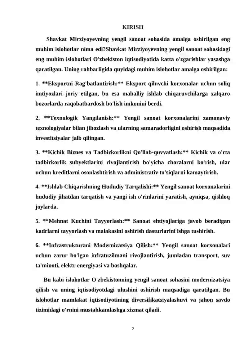 Surp assortimentidagi to‘qima ishlab chiqarish korxonasini loyihalash 2