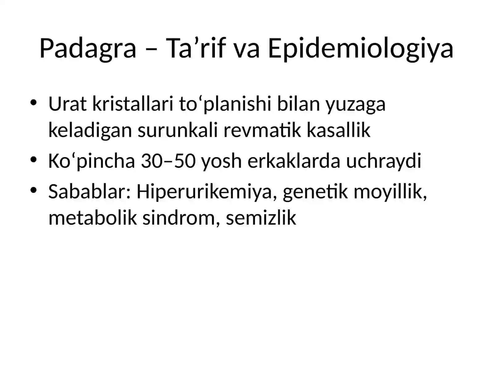 Padagra va Semizlikni Bartaraf Etuvchi Dori Vositalar 2
