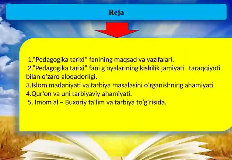 PEDAGOGIKA TARIXI FAN SIFATIDA.Ibtidoiyjamoadatarbiya.Eng qadimgi davrlardan VII asrgacha ta’lim-tarbiya va pedagogik fikrlar 2