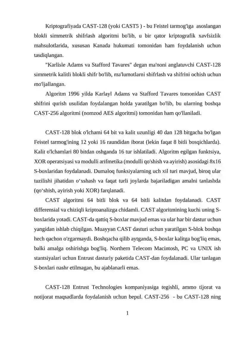 Blokli simmetrik shifrlash algoritmlari 2