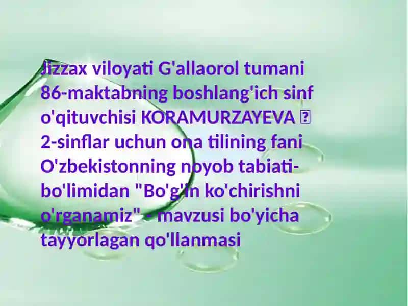 Bo'g'in ko'chirishni o'rganamiz 2