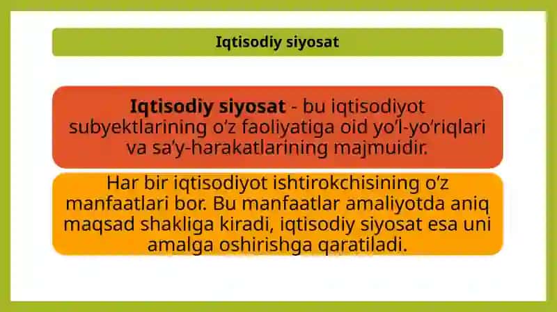 Davlatning iqtisodiy so'zining asosiy maqsadi 2