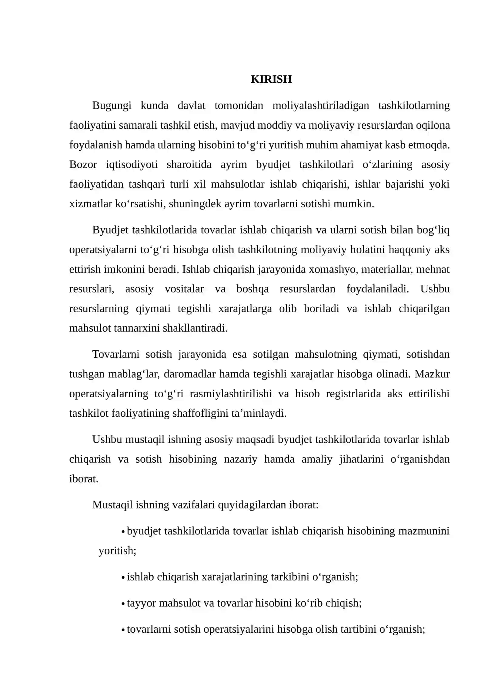 Tovarlar ishlab chiqarish va sotish hisobi 2