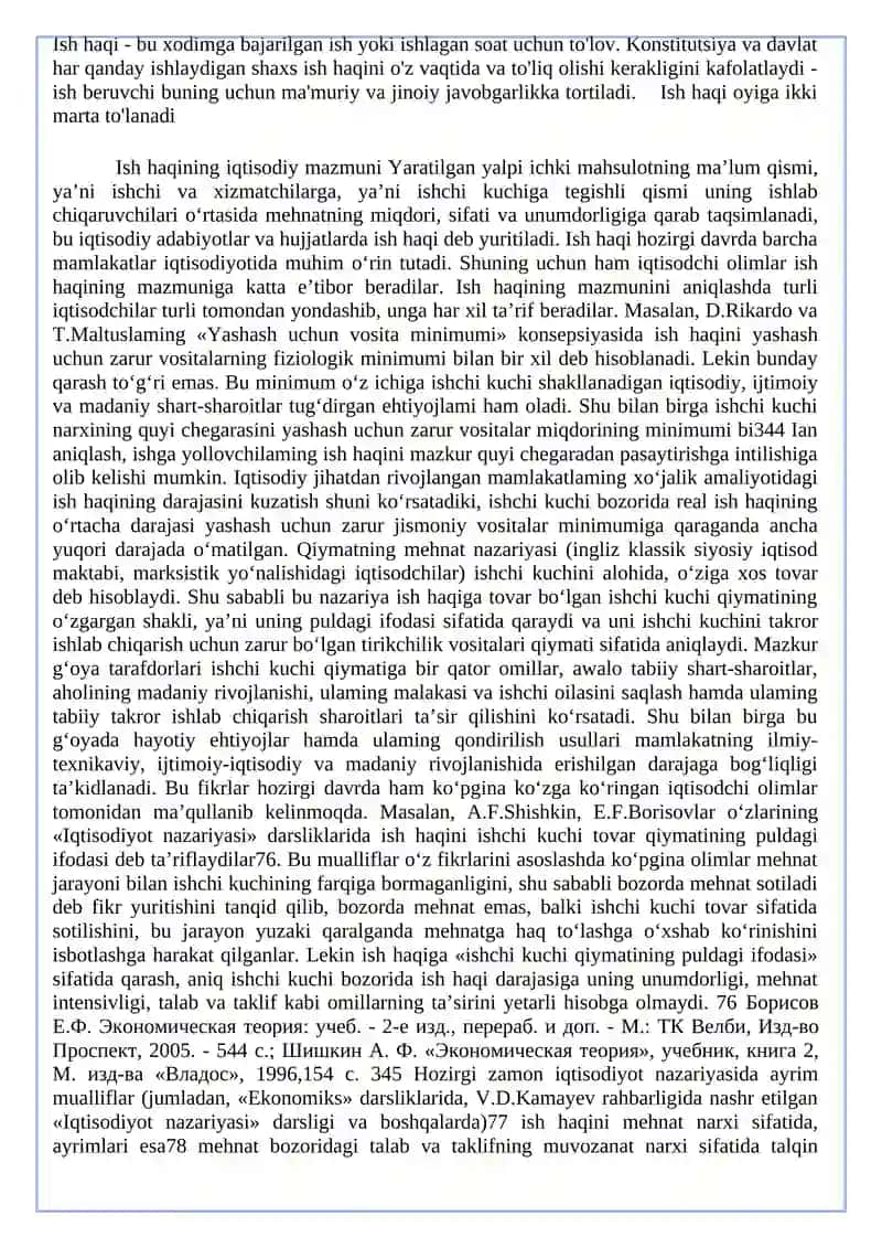 Ish haqqi mohiyati, turlari va prinsiplari 2