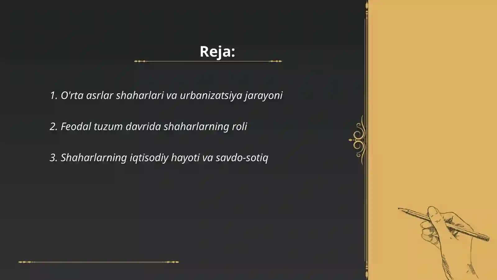 O'rta asrlar davri shaharlarning shakllanishi va rivojlanishi 2
