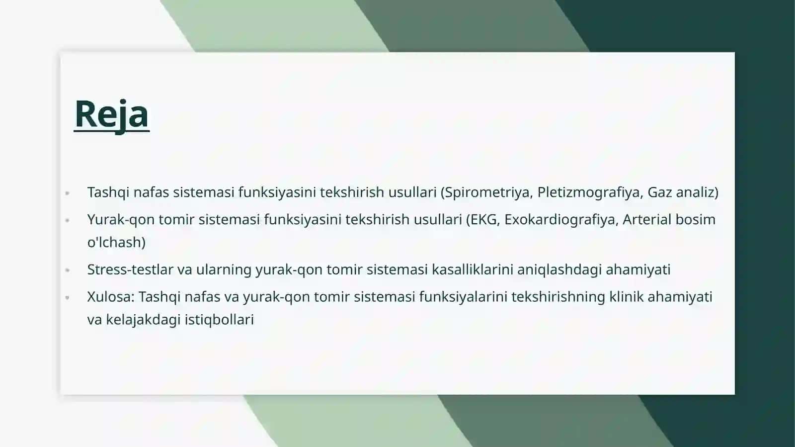 Tashqi nafas va yurak qon-tomir sistemasi funksiyasini tekshirish usullari 2
