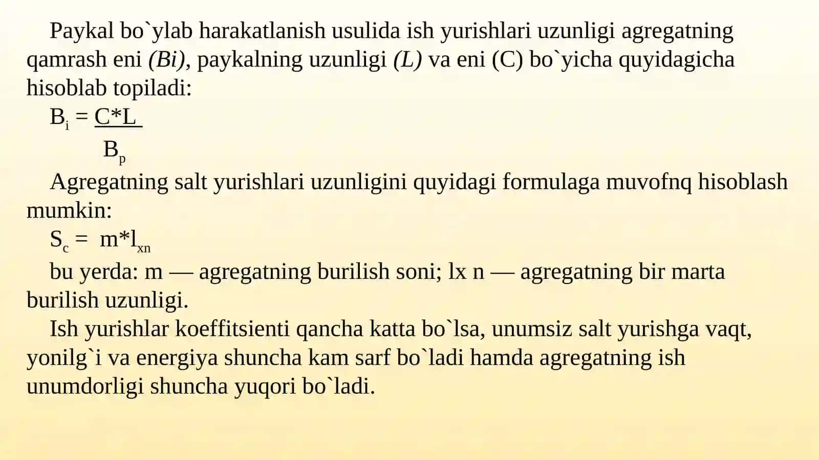 Amaliy mashg`ulot – 2.Agregatning harakatlanish usulini tanlashdagi dalillar 2