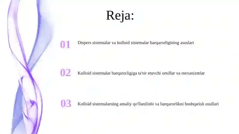 Dispers sistemalar va kolloid sistemalar barqarorligining asoslari 2