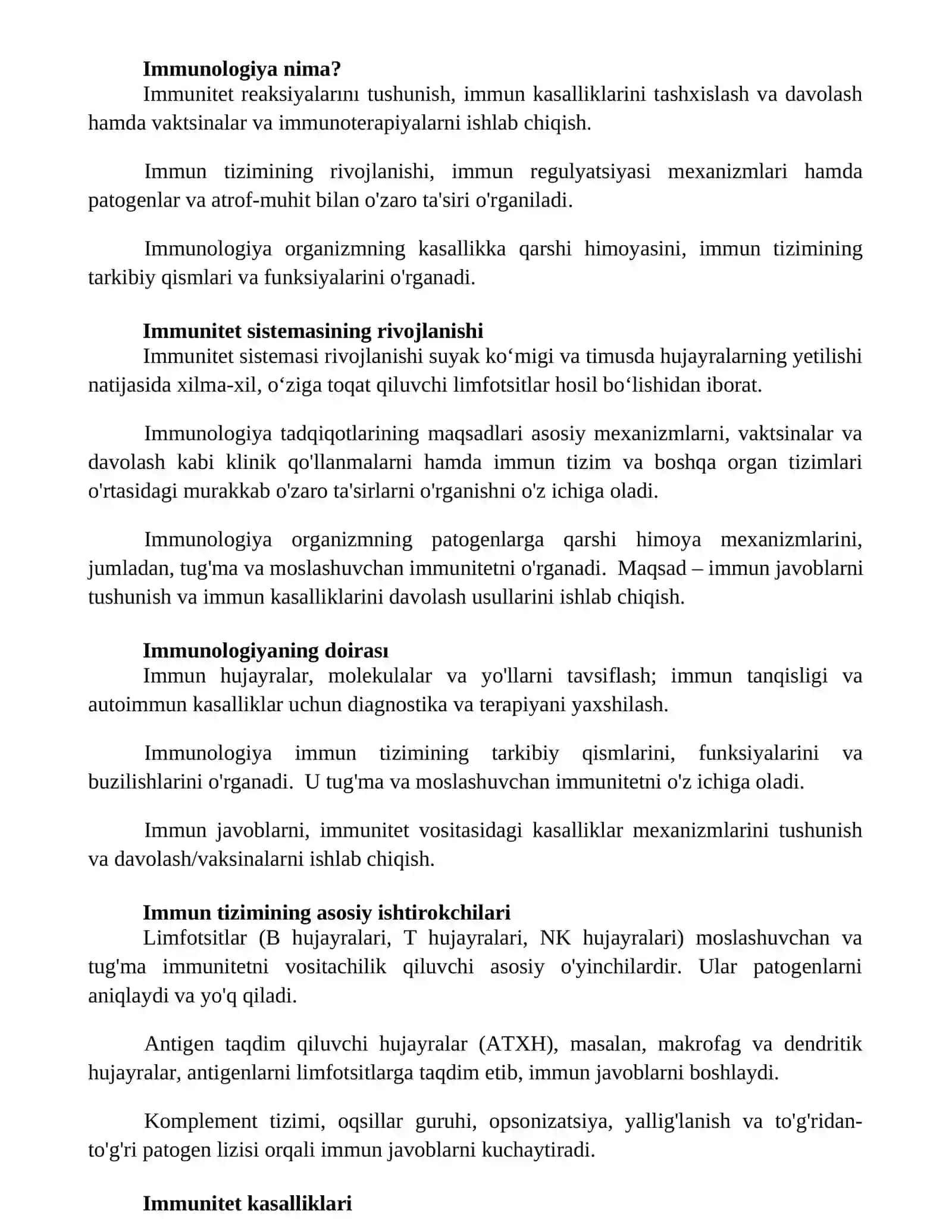 Immunologiya faniga kirish faning maqsadi vazifalari va predmeti 2