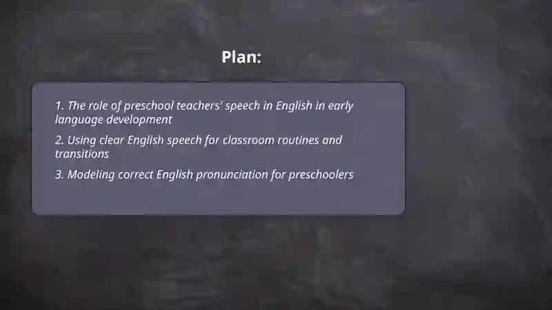 The Role of Preschool Teachers' Speech in English 2